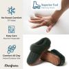 imageDearfoams Gifts for Women Mom Sister Wife  Fuzzy Fluffy Memory Foam Slipper  Hannah Knit Clog House Shoe House SlipperForest