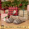 imageDearfoams Gifts for Women Mom Sister Wife  Fuzzy Fluffy Memory Foam Slipper  Hannah Knit Clog House Shoe House SlipperLatte