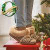 imageDearfoams Gifts for Women Mom Sister Wife  Fuzzy Fluffy Memory Foam Slipper  Hannah Knit Clog House Shoe House SlipperLatte