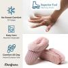 imageDearfoams Gifts for Women Mom Sister Wife  Fuzzy Fluffy Memory Foam Slipper  Hannah Knit Clog House Shoe House SlipperPale Mauve