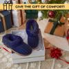 imageDearfoams Gifts for Women Mom Sister Wife  Fuzzy Fluffy Memory Foam Slipper  Hannah Knit Clog House Shoe House SlipperPeacoat Solid