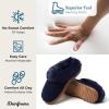 imageDearfoams Gifts for Women Mom Sister Wife  Fuzzy Fluffy Memory Foam Slipper  Hannah Knit Clog House Shoe House SlipperPeacoat Solid