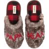 imageDearfoams Mens Christmas Gifts for Dad Father Grandpa Matching Family Pajama Papa Bear SlipperBrown Frost
