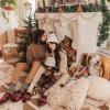 imageDearfoams Mens Christmas Gifts for Dad Father Grandpa Matching Family Pajama Papa Bear SlipperFurry Plaid