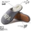 imageDearfoams Mens Christmas Gifts for Dad Father Grandpa Matching Family Pajama Papa Bear SlipperLight Heather Grey