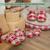 imageDearfoams Mens Christmas Gifts for Dad Father Grandpa Matching Family Pajama Papa Bear SlipperRedBlue Plaid