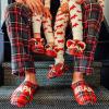 imageDearfoams Mens Christmas Gifts for Dad Father Grandpa Matching Family Pajama Papa Bear SlipperTartan Plaid