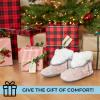 imageDearfoams Womens Fuzzy Memory Foam Beth Bedroom Bootie Slipper Sock with GrippersDusty Pink