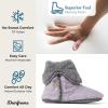 imageDearfoams Womens Fuzzy Memory Foam Beth Bedroom Bootie Slipper Sock with GrippersWisteria