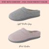 imageDearfoams Womens Lacey Memory Foam Comfort Easy OnOff Clog SlipperLight Heather Grey Knit