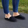 imageDearfoams Womens Memory Foam Washable Leslie Clog House Slipper with Wide WidthsBlack Velour