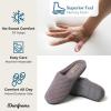 imageDearfoams Womens Memory Foam Washable Leslie Clog House Slipper with Wide WidthsFrosted Plum Terry