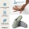 imageDearfoams Womens Memory Foam Washable Leslie Clog House Slipper with Wide WidthsJuniper Green Terry