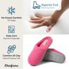 imageDearfoams Womens Memory Foam Washable Leslie Clog House Slipper with Wide WidthsParadise Pink Terry