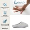 imageDearfoams Womens Memory Foam Washable Leslie Clog House Slipper with Wide WidthsSleet Velour