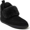 imageDearfoams Womens Moritz IndoorOutdoor Cozy Bootie Camping Furry SlipperBlack