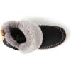 imageDearfoams Womens Moritz IndoorOutdoor Cozy Bootie Camping Furry SlipperBlackGrey
