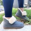imageDearfoams Womens Moritz IndoorOutdoor Cozy Bootie Camping Furry SlipperGrey