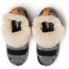 imageDearfoams Womens Moritz IndoorOutdoor Cozy Bootie Camping Furry SlipperGrey Combo