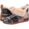 imageDearfoams Womens Moritz IndoorOutdoor Cozy Bootie Camping Furry SlipperNavy Plaid