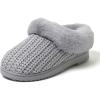 imageDearfoams Gifts for Women Mom Sister Wife  Fuzzy Fluffy Memory Foam Slipper  Hannah Knit Clog House Shoe House SlipperSleet Solid