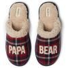 imageDearfoams Mens Christmas Gifts for Dad Father Grandpa Matching Family Pajama Papa Bear SlipperPeacoat