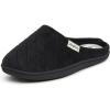 imageDearfoams Womens Memory Foam Washable Leslie Clog House Slipper with Wide WidthsBlack Velour