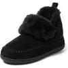 imageDearfoams Womens Moritz IndoorOutdoor Cozy Bootie Camping Furry SlipperBlack