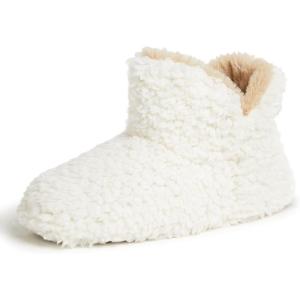imageDearfoams Womens Chelsea Faux Fuzzy Sherpa Indoor House Bootie SlipperMuslin