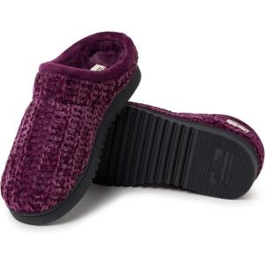imageDearfoams Womens Chenille High Vamp Clog SlipperAubergine