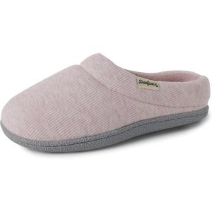 imageDearfoams Womens Lacey Memory Foam Comfort Easy OnOff Clog SlipperPink Heather Knit
