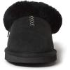 imageDearfoams Fireside Adelaide Genuine Shearling Soft Comfy Memory Foam Plush Indoor House Shoe Clog SlipperBlack
