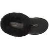 imageDearfoams Fireside Adelaide Genuine Shearling Soft Comfy Memory Foam Plush Indoor House Shoe Clog SlipperBlack