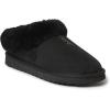 imageDearfoams Fireside Adelaide Genuine Shearling Soft Comfy Memory Foam Plush Indoor House Shoe Clog SlipperBlack