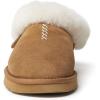 imageDearfoams Fireside Adelaide Genuine Shearling Soft Comfy Memory Foam Plush Indoor House Shoe Clog SlipperChestnut