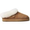 imageDearfoams Fireside Adelaide Genuine Shearling Soft Comfy Memory Foam Plush Indoor House Shoe Clog SlipperChestnut