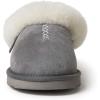 imageDearfoams Fireside Adelaide Genuine Shearling Soft Comfy Memory Foam Plush Indoor House Shoe Clog SlipperGrey