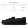 imageDearfoams Mens Eli Microfiber IndoorOutdoor with Whipstitch Detail Suede Moccasin SlipperBlack