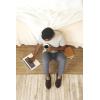 imageDearfoams Mens Eli Microfiber IndoorOutdoor with Whipstitch Detail Suede Moccasin SlipperBlack