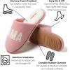 imageDearfoams Womens Christmas Gifts for Mom Cute Matching Family Pajama Mama Bear SlipperBlush Pink Fleece