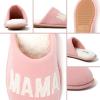 imageDearfoams Womens Christmas Gifts for Mom Cute Matching Family Pajama Mama Bear SlipperBlush Pink Fleece