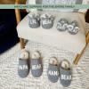 imageDearfoams Womens Christmas Gifts for Mom Cute Matching Family Pajama Mama Bear SlipperLight Heather Grey