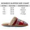 imageDearfoams Womens Christmas Gifts for Mom Cute Matching Family Pajama Mama Bear SlipperRedBlue Plaid