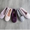 imageDearfoams Womens Cozy Memory Foam Indoor Rebecca Closed Back House Ballet Slipper with Wide WidthsAubergine Chenille