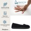 imageDearfoams Womens Cozy Memory Foam Indoor Rebecca Closed Back House Ballet Slipper with Wide WidthsBlack Chenille