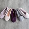 imageDearfoams Womens Cozy Memory Foam Indoor Rebecca Closed Back House Ballet Slipper with Wide WidthsBlack Chenille