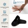 imageDearfoams Womens Cozy Memory Foam Indoor Rebecca Closed Back House Ballet Slipper with Wide WidthsBlack Velour