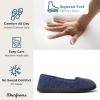 imageDearfoams Womens Cozy Memory Foam Indoor Rebecca Closed Back House Ballet Slipper with Wide WidthsPeacoat Chenille