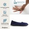imageDearfoams Womens Cozy Memory Foam Indoor Rebecca Closed Back House Ballet Slipper with Wide WidthsPeacoat Velour