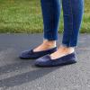 imageDearfoams Womens Cozy Memory Foam Indoor Rebecca Closed Back House Ballet Slipper with Wide WidthsPeacoat Velour